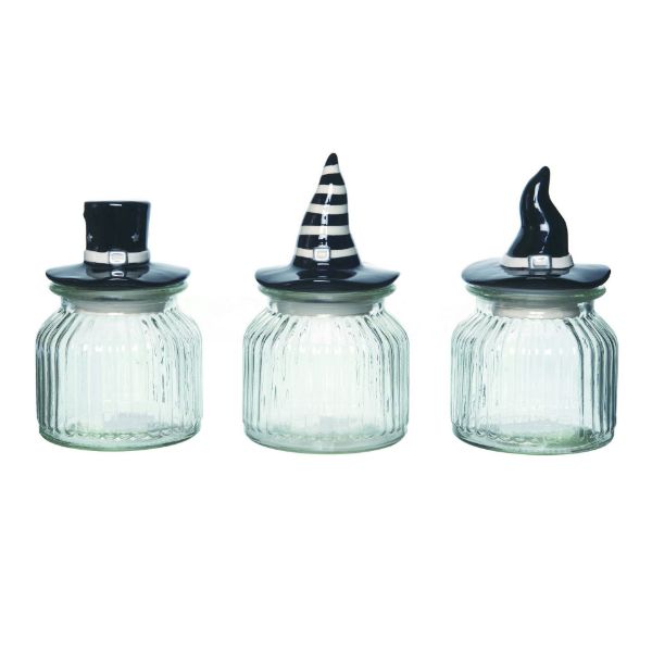 Glass Witch Hat Jars - 3 Styles