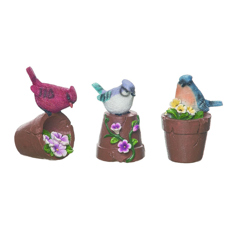 Garden Pot Bird Figurine