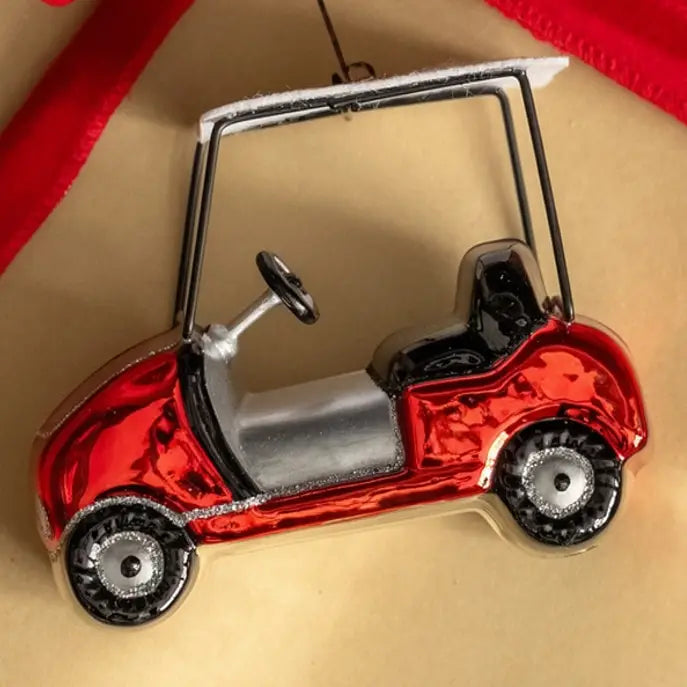 Red Golf Cart Ornament