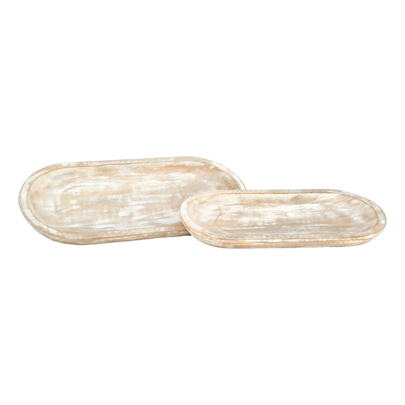 Whitewashed Wooden Dough Bowls