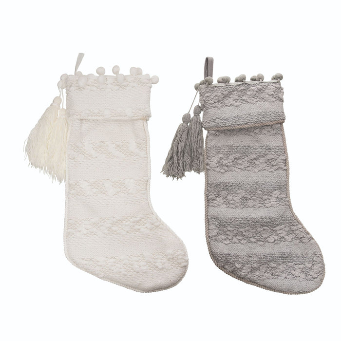 Fabric Textured Stocking - 2 Colors