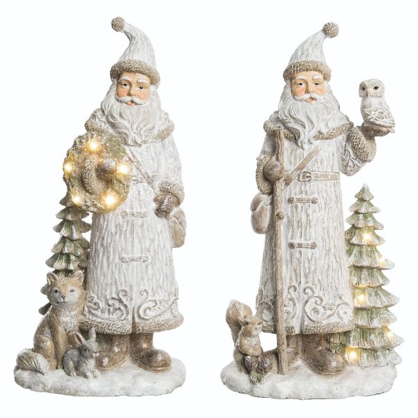 Light Up Forest Santa Figurine