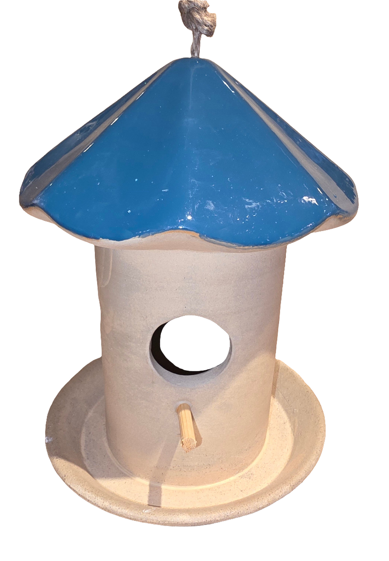 Ceramic Mushroom Birdhouse Feeder - 3 Colors