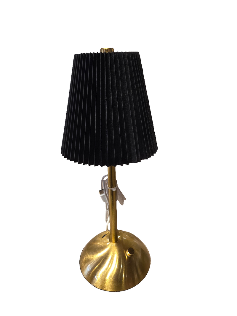 Black and Gold Ribbed Cordless Touch Table Lamp