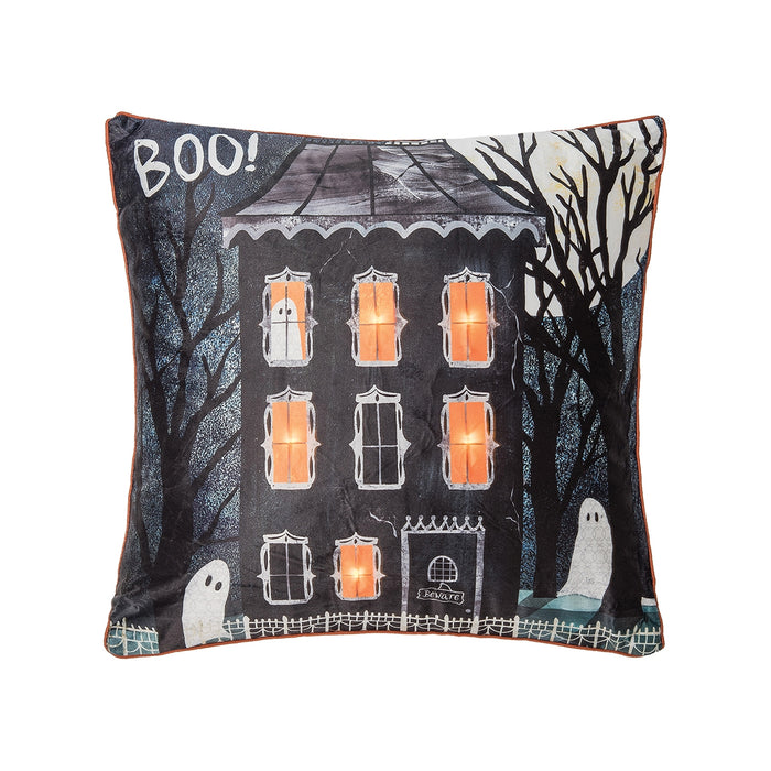 Haunted House Boo LED Pillow