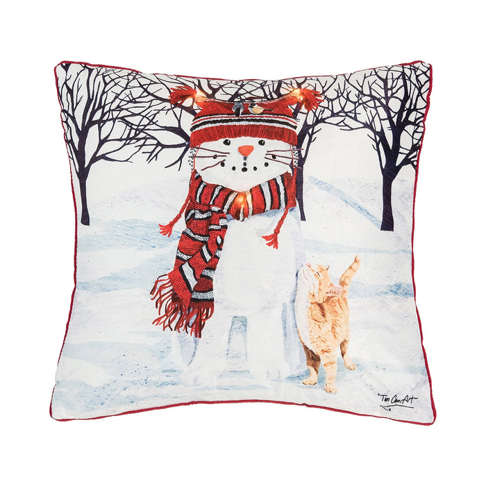 Snow Cat LED Pillow