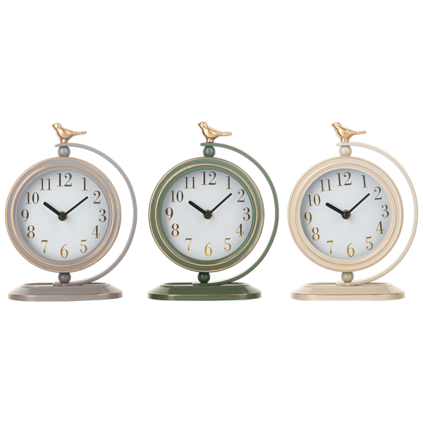 Desk Clock with Bird Finial