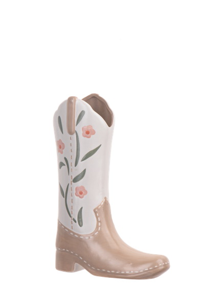 Floral Cowboy Boot Vase