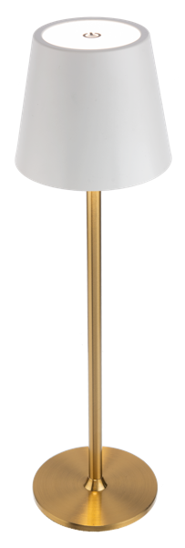 White and Gold Cordless Touch Table Lamp