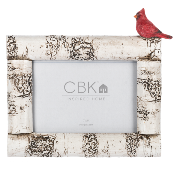 Birch Finish Photo Frame with Cardinal
