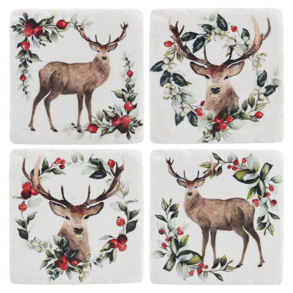 Holiday Stag Coasters