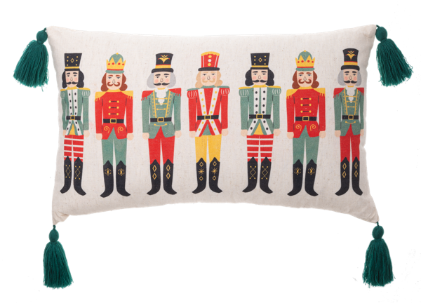 Nutcracker Lumbar Pillow with Tassels