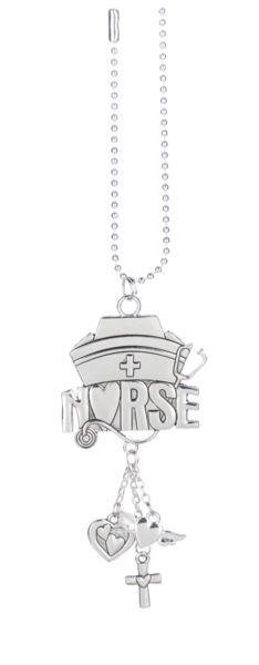 Silver Nurse Car Charm Ornament