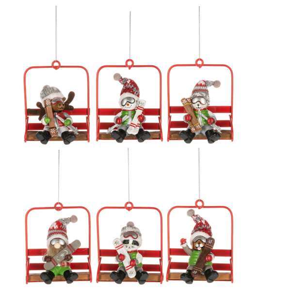 Ski Lodge Animal Ornament