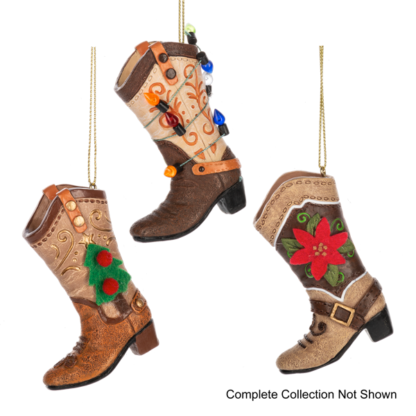 Festive Cowboy Boot Ornaments
