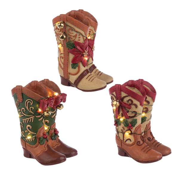 Light Up Cowboy Boot Figurines