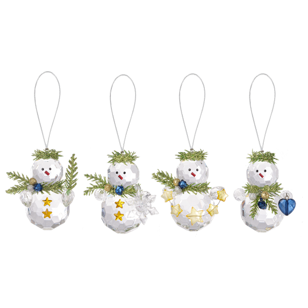Teeny Mistletoe Snowmen Ornaments