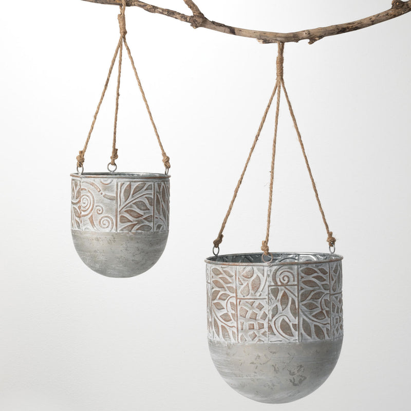 Hanging Embossed Planter - 2 Sizes