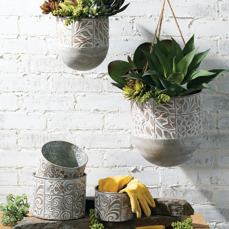 Hanging Embossed Planter - 2 Sizes