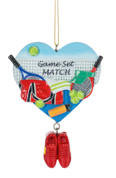 Tennis Heart Ornament
