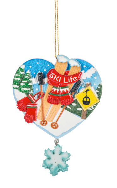 Ski Heart Ornament