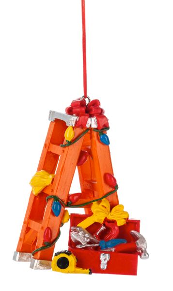 Construction Worker Ladder Ornament