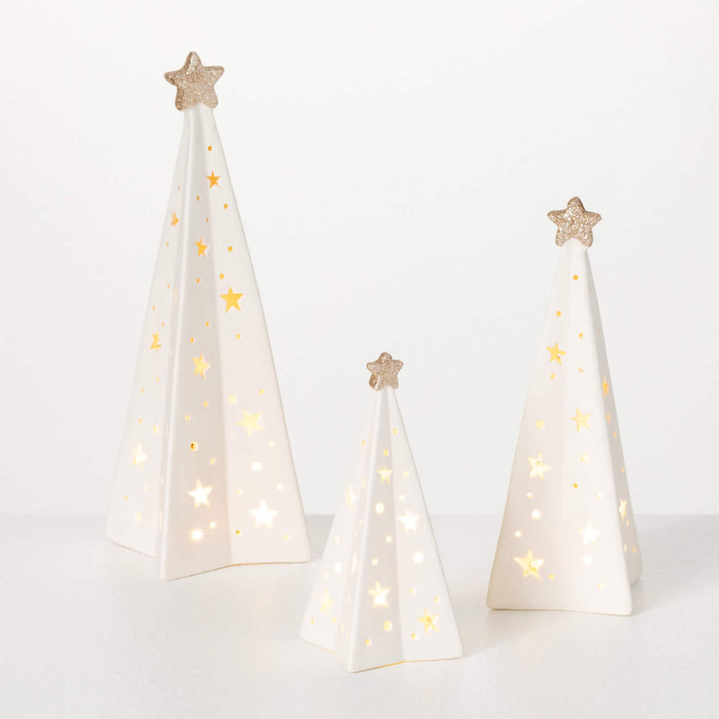 Lighted Porcelain Tree Set