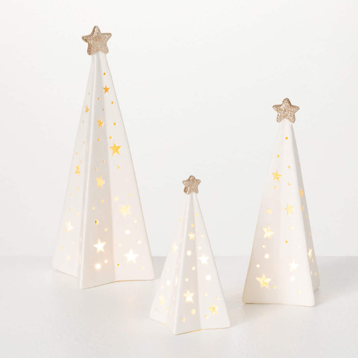 Lighted Porcelain Tree Set