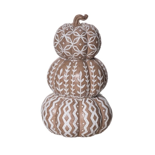 Stacking Pumpkins White Washed