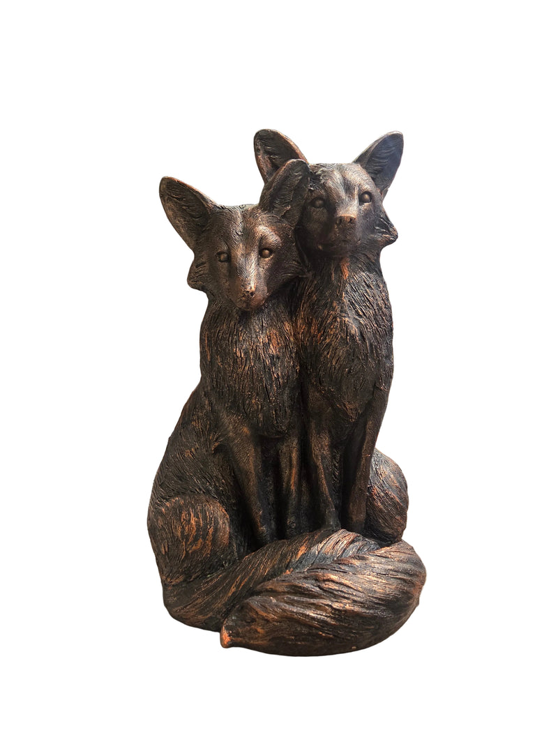 Tall Fox Couple Statue