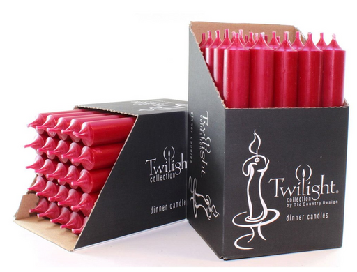 Red candles in a 'Twilight' branded box on a white background