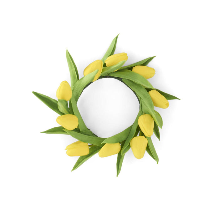 Yellow Real Touch Mini Tulip Candle Ring