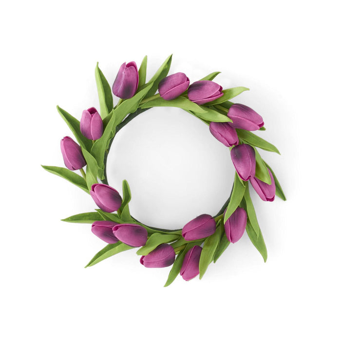 Purple Real Touch Mini Tulip Candle Ring