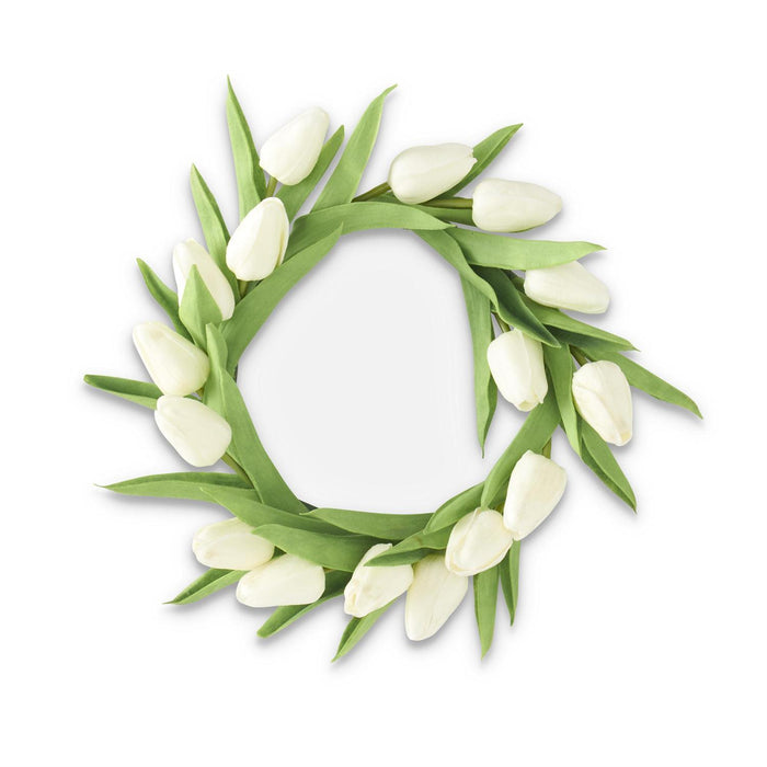 White Real Touch Mini Tulip Candle Ring