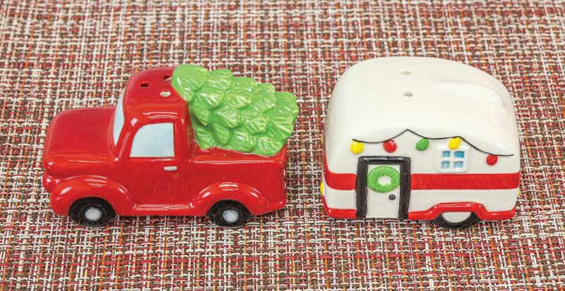 Christmas Truck and Camper Salt and Pepper Set