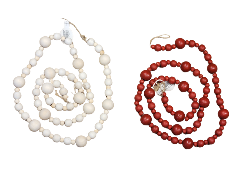 Mixed Wood Bead Garland - 48" - 2 Colors