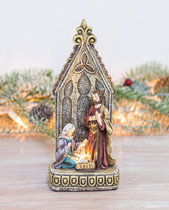 Cathedral Manger Tabletop With Light
