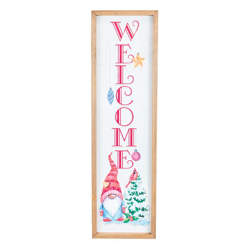 Welcome Gnome Vertical Sign