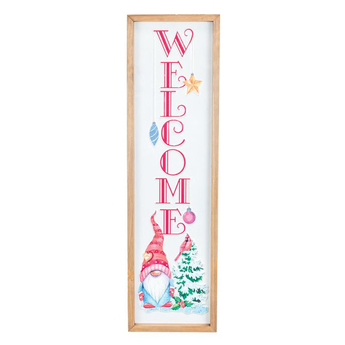 Welcome Gnome Vertical Sign
