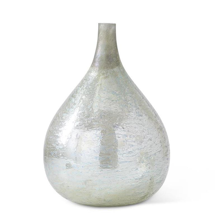 Antique Light Green Matte Glass Long Neck Vase