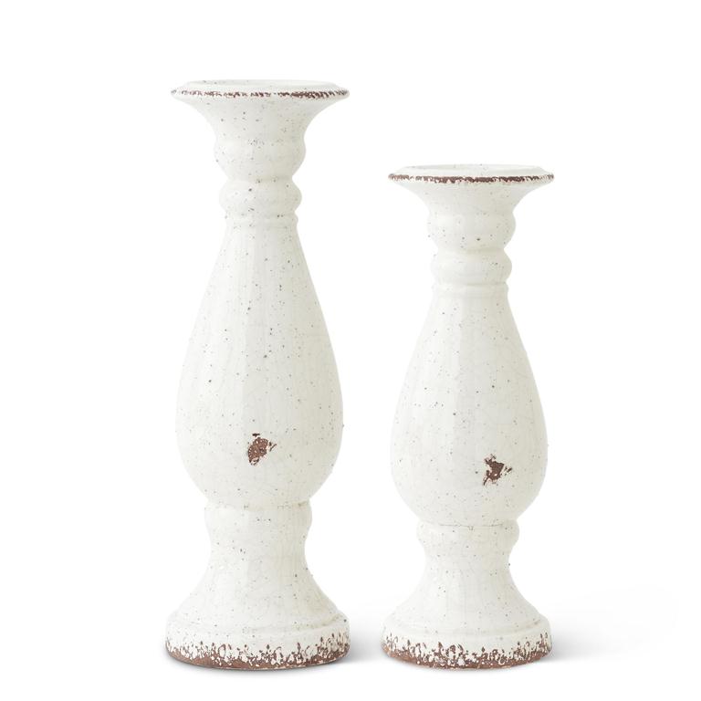 White Ceramic Candleholders
