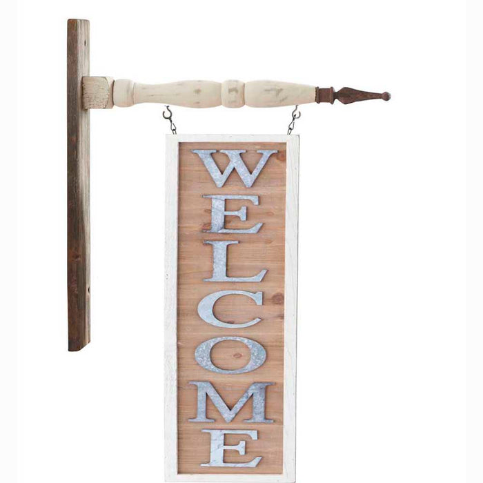 Welcome with White Washed Frame Arrow Replacement