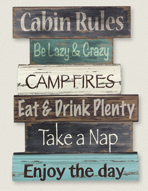 Cabin Rule Wall Sign