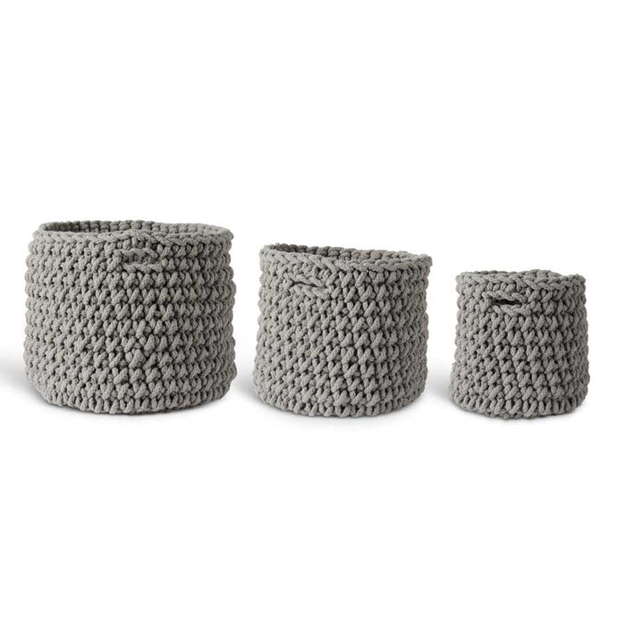 Gray Woven Rope Baskets - 3 Sizes