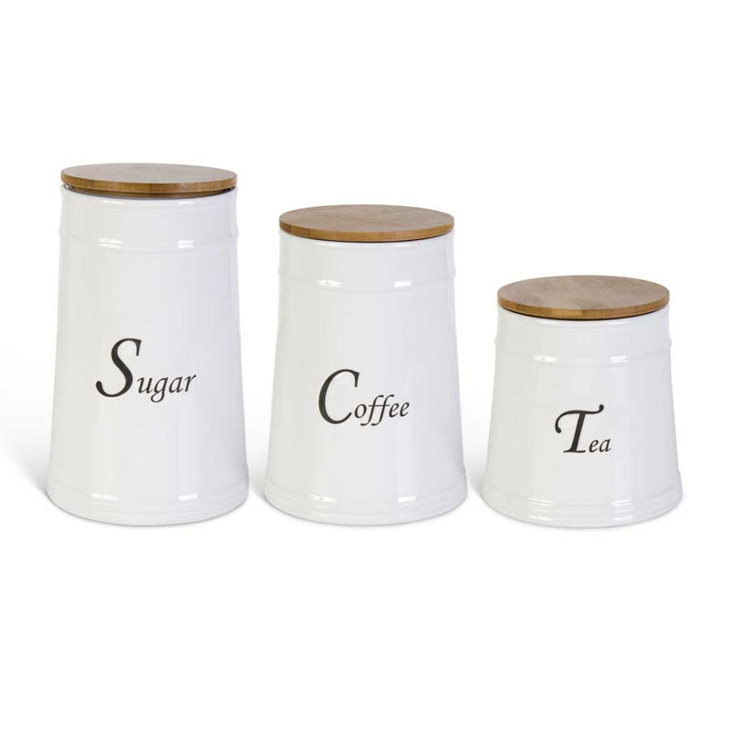 Tea Coffee Sugar Canisters w. Lids - Set of 3