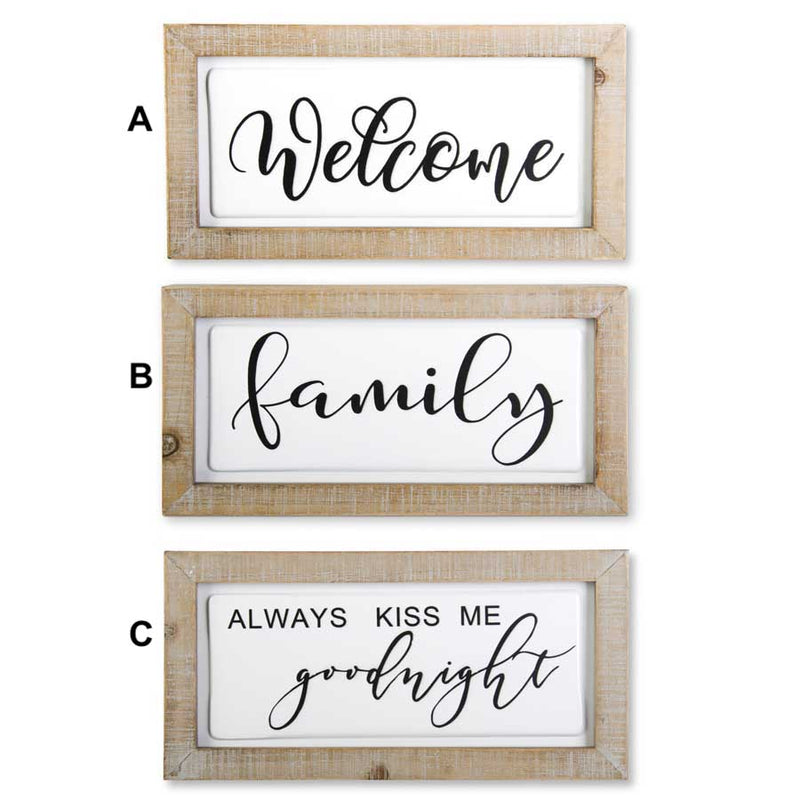 Natural Wood Frame with White Enamel Insert - 3 Styles