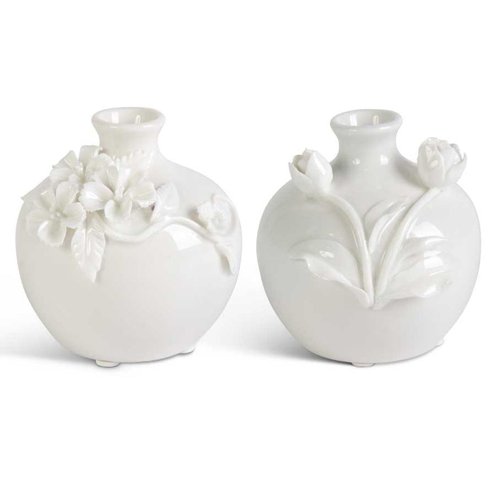 Short Vase w Raised Flowers - 3 Styles