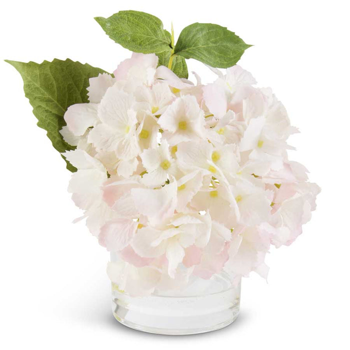 Pink Real Touch Hydrangea in Glass Vase