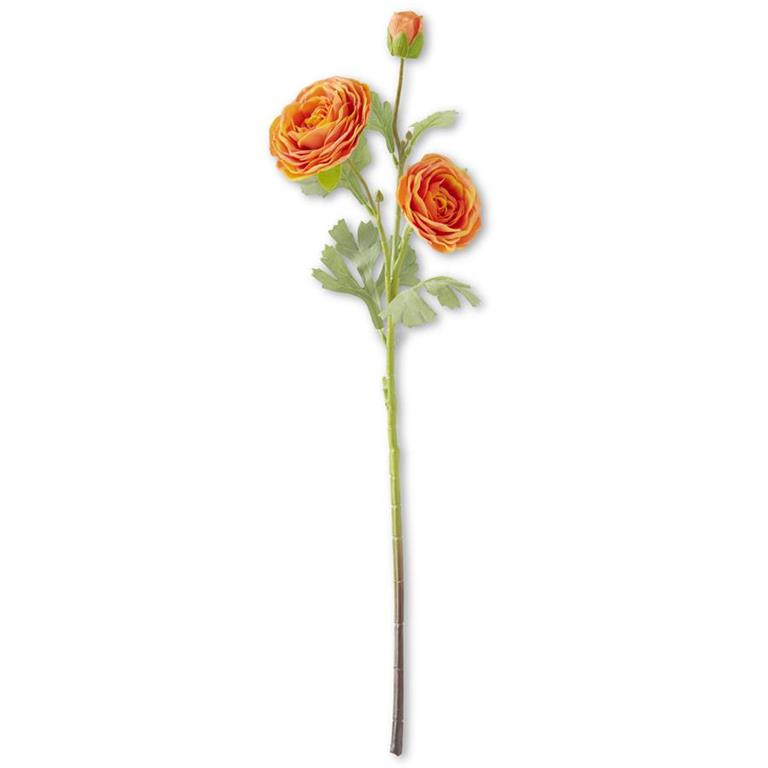 Orange Real Touch Triple Bloom Ranunculus