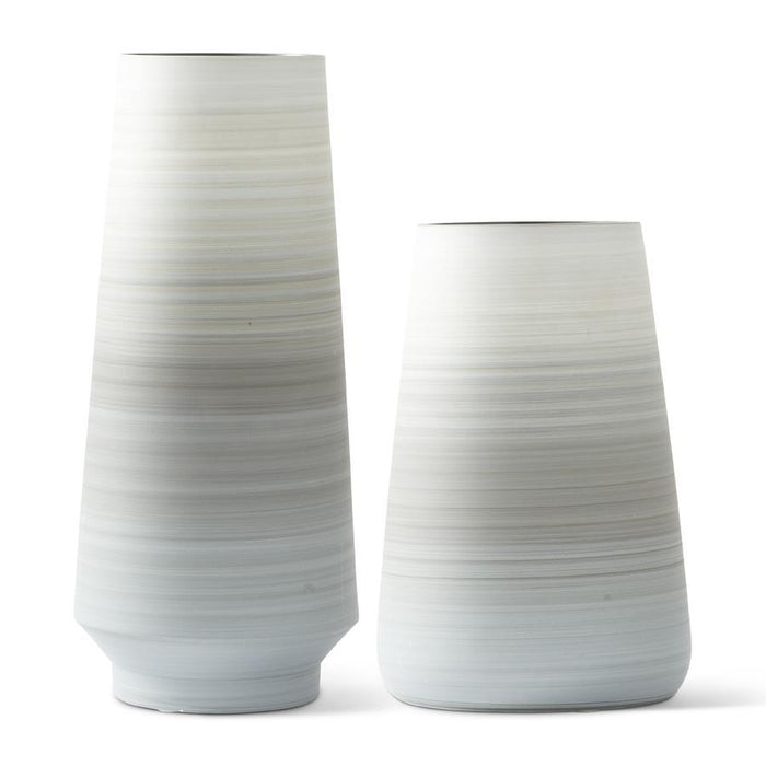 Striped Gray Ombre Vases - 2 Sizes